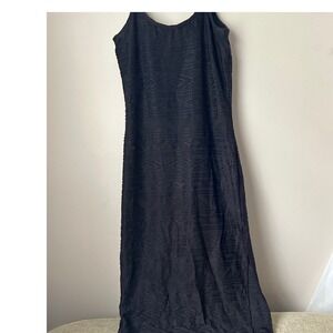 Y2K Shape FX Dress Women's 8P Black Sleeveless‎ Maxi Glam Whimsigoth Basics